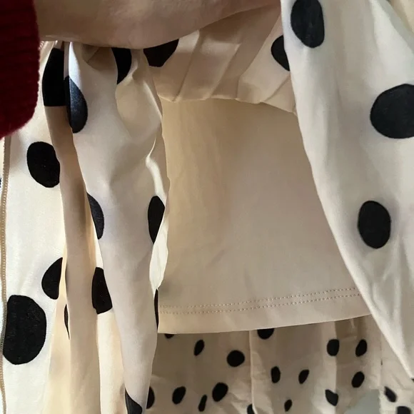 Indigo Cream and Black Polka Dot A-Line Skirt - Picture 2 of 3